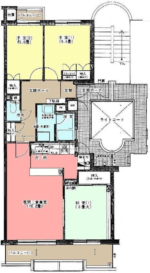 パークサイドハイツ一号棟2F（厚木）